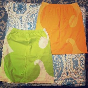 Marimekko skirt bundle small mini mod green orange